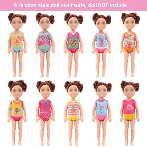 ENOCHT for Chelsea Doll Clothes 6 Swimsuits 3 Dresses 3 Outfits 3 Shoes with 2 Glasses 2 Hat 1 Swimming Ring 6 Accessories for Chelsea 5.3 Inch Doll Summer Playset