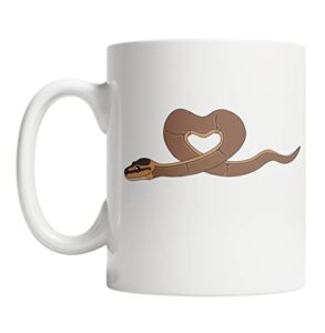 cute pinstripe ball python heart coffee mug (11oz)