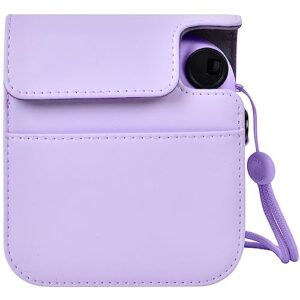 SAIKA Protective & Portable Case Compatible with Fujifilm for Instax Mini 12 Instant Camera with Accessories Pocket and Adjustable Strap-Purple