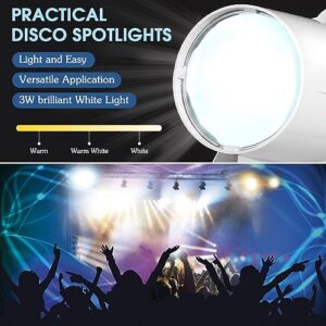 Retisee 3 Pcs Spotlight Disco Ball Spot Light White LED Beam Light 3w Stage Lights Pin Light for Mirror Ball Club Wedding Party Bar DJ Shows Events