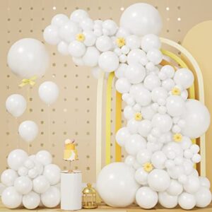 140pcs white balloons white balloon garland arch kit 5/10/12/18 inch matte latex white balloons different sizes as baby shower balloons birthday balloons wedding christmas balloons party decorations