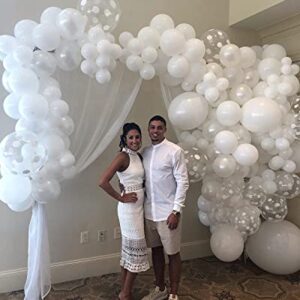 140Pcs White Balloons White Balloon Garland Arch Kit 5/10/12/18 Inch Matte Latex White Balloons Different Sizes as Baby Shower Balloons Birthday Balloons Wedding Christmas Balloons Party Decorations