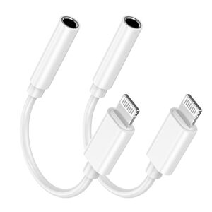 ucaca iphone headphone adapter, 2 pack lightning to 3.5mm jack headphone adapter [apple mfi certified] iphone aux adapter dongle for iphone 14/14 pro max/13/13 pro max/12/12 pro max/11/xs/xr/x/8/7/6