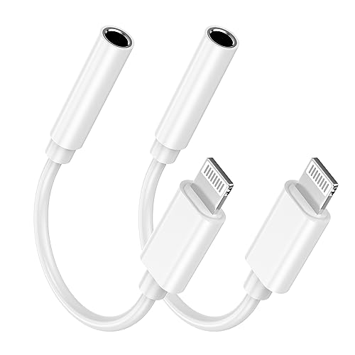 Ucaca iPhone Headphone Adapter, 2 Pack Lightning to 3.5mm Jack Headphone Adapter [Apple MFi Certified] iPhone Aux Adapter Dongle for iPhone 14/14 Pro Max/13/13 Pro Max/12/12 Pro Max/11/XS/XR/X/8/7/6