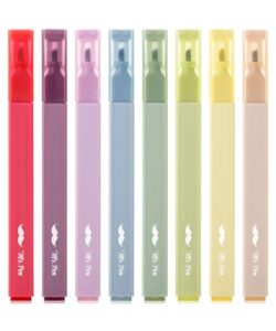 mr. pen- aesthetic highlighters, 8 pcs, chisel tip, muted pastel color, no bleed bible highlighter pastel, assorted colors, school supplies