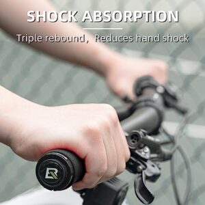 ROCKBROS Bike Grips Shock Absorption Foam Bike Handle Grips Soft Comfortable Non-Slip Double Locked on Mountain Bike Grips for BMX MTB Mountain Beach Cruiser Scooter E-Bike