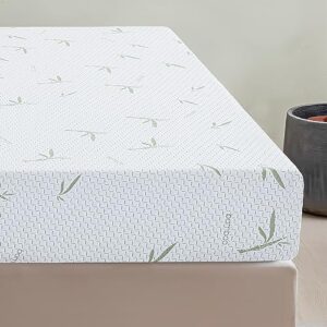 dyonery 8 inch king memory foam mattress, cooling green tea gel mattress in a box, bamboo-rayon mattress for breathable sleep, made in usa, certipur-us certified, medium mattress, 76x80x8”