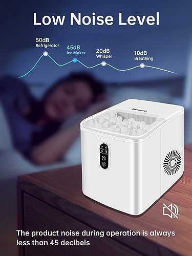 Myetasser Countertop Ice Maker, Portable Ice Maker Machine with Ice Scoop and Basket, 9 Bullet Ice Ready in 6 Mins, Make 33lbs ice in 24 hrs, Self-Cleaning, Ice Maker for Home/Kitchen/Office