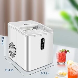 Myetasser Countertop Ice Maker, Portable Ice Maker Machine with Ice Scoop and Basket, 9 Bullet Ice Ready in 6 Mins, Make 33lbs ice in 24 hrs, Self-Cleaning, Ice Maker for Home/Kitchen/Office