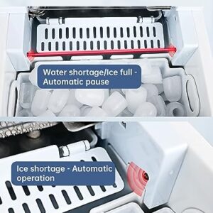 Myetasser Countertop Ice Maker, Portable Ice Maker Machine with Ice Scoop and Basket, 9 Bullet Ice Ready in 6 Mins, Make 33lbs ice in 24 hrs, Self-Cleaning, Ice Maker for Home/Kitchen/Office