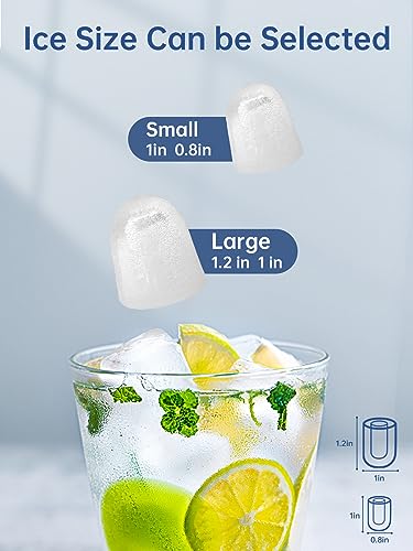 Myetasser Countertop Ice Maker, Portable Ice Maker Machine with Ice Scoop and Basket, 9 Bullet Ice Ready in 6 Mins, Make 33lbs ice in 24 hrs, Self-Cleaning, Ice Maker for Home/Kitchen/Office