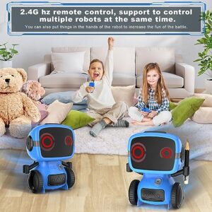 Dandist Robot Toys for Boys & Girls, Remote Control Robot for Kids, Auto-Demonstration, Talkie, and Programming Functions, Flexible Arms, Dance, Music, Big Eyes Toys for Boys 4-6 8-12