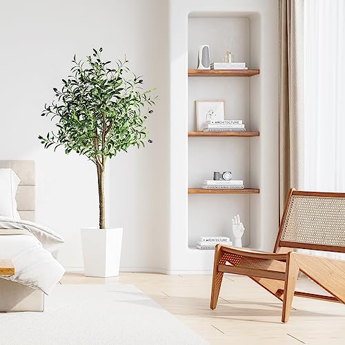 YOLEO 5FT Artificial Olive Tree Faux Tree with Lifelike Leaves Fake Plant for Living Room Bedroom Balcony Corner Office Decor