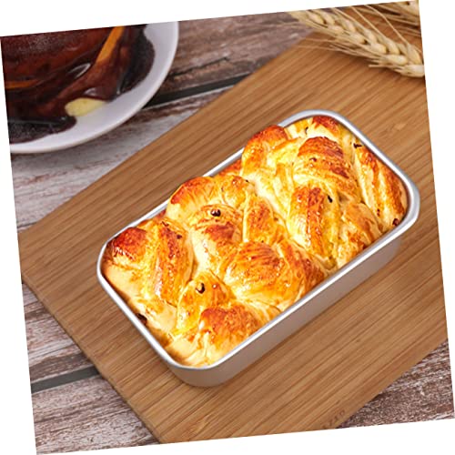 UPKOCH Bread Pan 2pcs Square Cake Mold Toaster Oven Pan Silicone Mini Loaf Pan Pancake Mold Loaf Tray Bread Bin Baking Mold Cake Baking Mold Cake Mold Silver Muffin Jelly