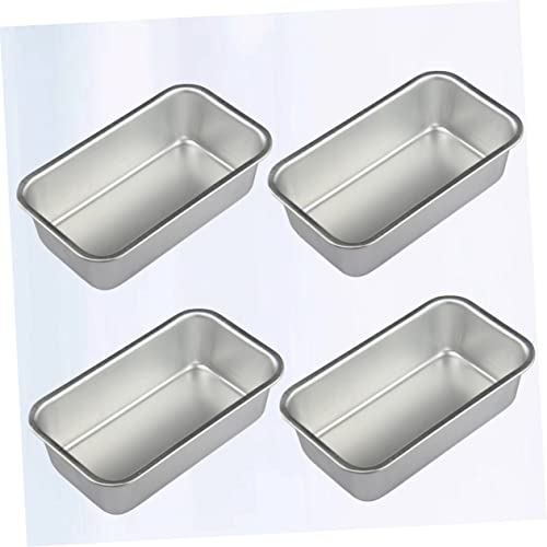 UPKOCH 4pcs Mini Oven Stainless Steel Bakeware Mini Cake Molds Bread Toast Mould Loaf Pan for Meatloaf Baking Bread Kitchen Supplies Household Baking Plate Small Bread Brownie Tray Muffin