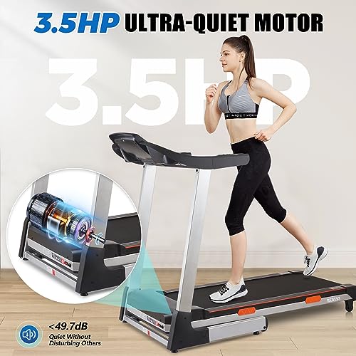 Treadmill with Incline Folding Treadmills for Home 3.5HP Treadmill for Running and Walking with 0-15% Auto Incline, Bluetooth, LED Display, 300 lbs Capacity Jogging Running Exercise Machine