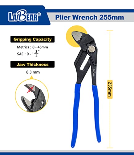 LABEAR- Pliers Wrench, Black Finish,10-Inch