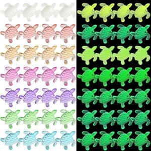 libima 42 pcs luminous mini resin turtle sea turtles for crafts glow in the dark miniature turtle statue mini resin animals for fish tank decoration fairy garden dollhouse landscape decor 7 colors