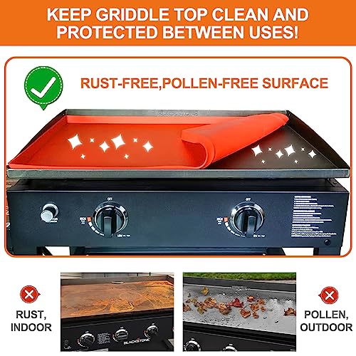 28" Silicone Griddle Mat for Blackstone 28 inch Griddle(Not fit 28XL/Pro), Heavy-Duty Food Grade Silicone Grill Buddy Mat Blackstone Griddle Top Cover Accessories Keep Flat Top Clean Critter-Rust Free