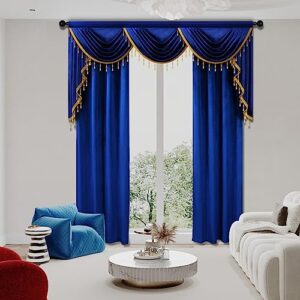 ELKCA Luxury Royal Blue Velvet Window Curtain for Living Room,Grommet Top,2 Panels(Royal Blue, 52" W x 84" L)