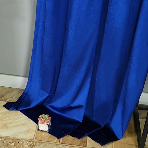 ELKCA Luxury Royal Blue Velvet Window Curtain for Living Room,Grommet Top,2 Panels(Royal Blue, 52" W x 84" L)