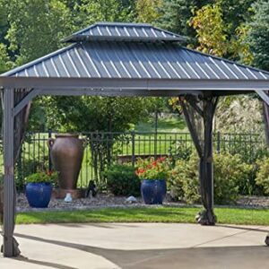 Shade N' Shelters 12' x 14' Outdoor Hardtop Gazebo for Patio, Backyard, Garden, or Deck (12' x 14', Aluminum Black Frame)
