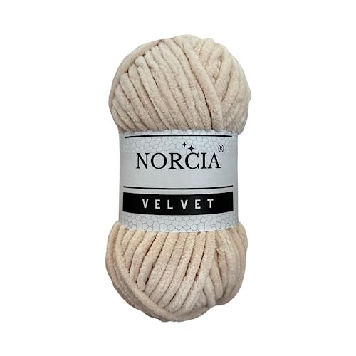 NORCIA Soft Velvet Yarn Chenille Yarn for Crocheting Super Bulky 100g (74.3 yds) Baby Blanket Yarn for Knitting Amigurumi Yarn Fancy Yarn for Crochet Weaving Craft