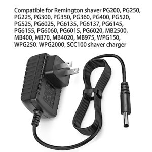 Charger for Remington Shaver PG525 PG6025 MB2500 PG6135 PG6060 Power Cord for Remington Beard Trimmer PG606 PG6015 PG6135 AC Adapter