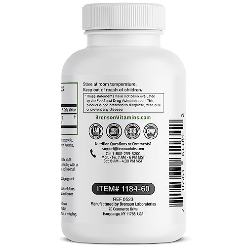 Bronson Shilajit Extract 500 MG Per Serving, Supports Energy Production & Vitality, Standardized to 20% Total Acids, Non-GMO, 60 Vegetarian Capsules