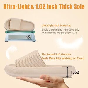 jusskiya 【2 pairs】 Cloud Slippers for Women and Men, Massage Shower Bathroom Non-Slip Quick Drying Super Soft Comfy Thick Sole Home Indoor and Outdoor Shower Slippers