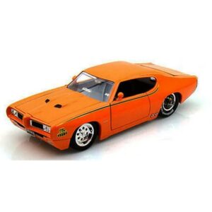 1969 pontiac gto judge pro stock orange 1/24 diecast car model by jada 90344
