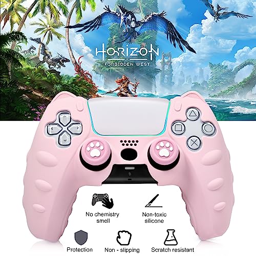 dnidhfie Controller Skin for Playstation 5 Anti-Slip Silicone Cover Skin Protective Cover Case, DualSense Wireless Controller,Non-Slip Studded Silicone Gel Grip Protective Cover Case