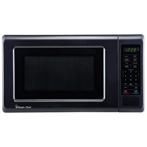 magic chef mc77mb countertop microwave oven, small microwave for compact spaces, 700 watts, 0.7 cubic feet, black