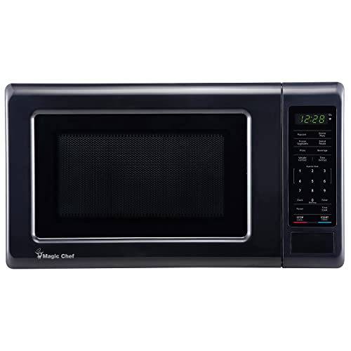 Magic Chef MC77MB Countertop Microwave Oven, Small Microwave for Compact Spaces, 700 Watts, 0.7 Cubic Feet, Black