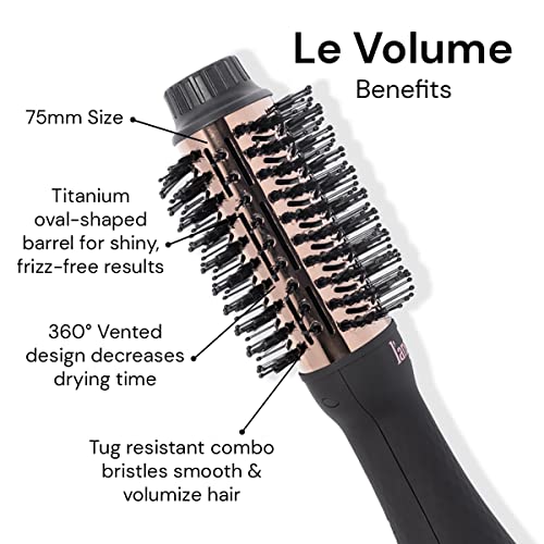 Exclusive Le Volume Bundle - Black 75MM 2-in-1 Titanium Brush Dryer