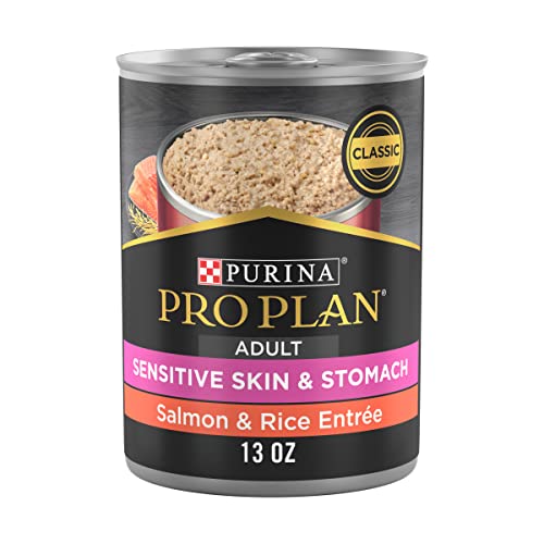 Purina Pro Plan Sensitive Skin and Stomach Wet Dog Food Pate Salmon and Rice Entree - (12) 13 oz. Cans