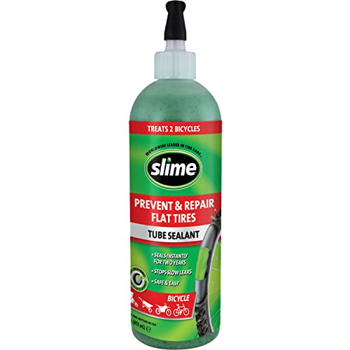 Slime 10056W-4PK Bike Tube Puncture Repair Sealant, Prevent and Repair, Suitable for All Bicycles, Non-Toxic, Eco-Friendly, 4 x 16oz Bottle