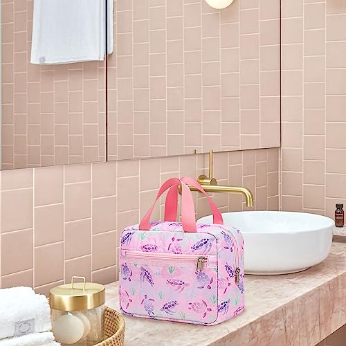 CAMTOP Makeup Bag Women Girls Cute Quilted Cosmetic Bags Travel Toiletry Purse Zipper Pouch(Pink Heart Quilted)