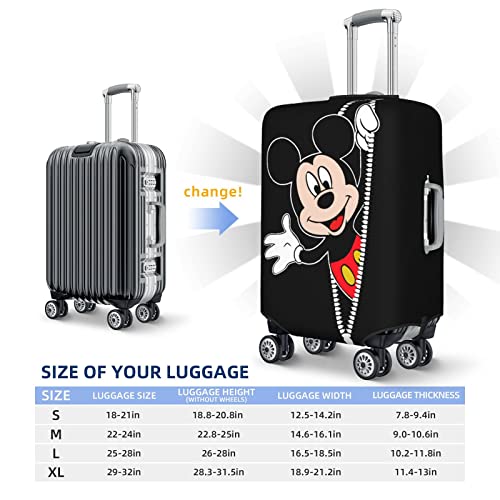 Cute Anime Cartoon Travel Suitcase Protective Cover Trunk Case Washable Elastic Luggage Cover Fits 18"-21" Suitcase Protector Baggage with Concealed Zipper Gifts for Women Girls-C27