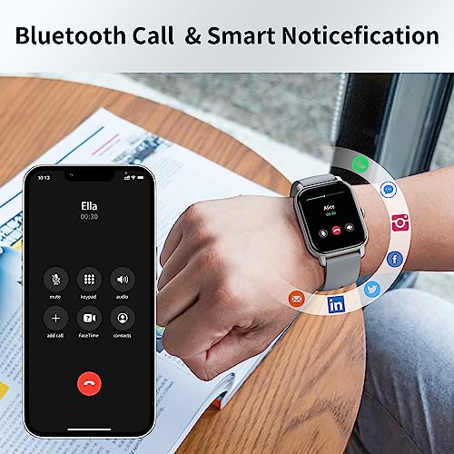 dotn Smartwatch with Bluetooth Call (Answer/Make Call), 1.85" Ultra Large Screen, 100+ Sports Mode 2023 Smart Watches for Men Women, IP68 Waterproof Fitness Tracker with Heart Rate Sleep Monitor