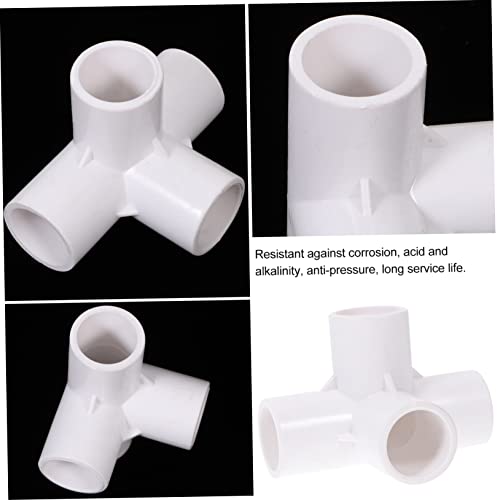 YARNOW 40 Pcs Water Pipe Elbow Carassosories A Frame Tent Clothes Rack with Shelf PVC Pipe Clothes Shelves PVC Pipe 1/2 Inch Tee 4 Way PVC Pipe Tee Pipe Connector for Storage Frame White
