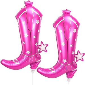cowgirl boot balloons 2 pcs,western cowgirl party decorations,34inches pink cowgirl boots foil balloon for last rodeo party,disco cowgirl birthday decorations & country party supplies