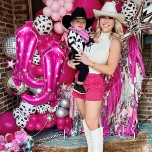 Cowgirl Boot Balloons 2 Pcs,Western Cowgirl Party Decorations,34Inches Pink Cowgirl Boots Foil Balloon For Last Rodeo Party,Disco Cowgirl Birthday Decorations & Country Party Supplies