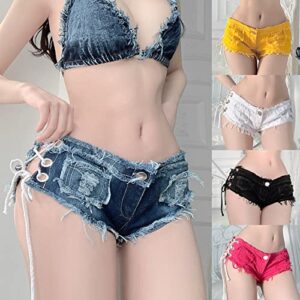 Faringoto Mini Shorts Denim Stretch Cut Low Waist Hot Pants Girls