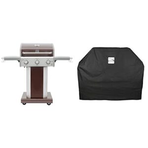 kenmore 3-burner outdoor bbq grill | liquid propane barbecue gas grill, pg-a4030400ld-mo, pedestal grill & grill cover for outdoor grill, 56 inch, waterproof, weather- uv- and fade-resistant