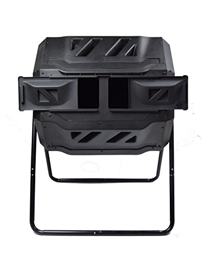 MaxWorks 80699 Compost Bin Tumbler for Garden and Outdoor, 42 Gallon Capacity, Black & Green Pig Compost Accelerator Converts Yard Waste to Fertile Humus in 30 Days and Helps Control Odors Associated