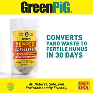 MaxWorks 80699 Compost Bin Tumbler for Garden and Outdoor, 42 Gallon Capacity, Black & Green Pig Compost Accelerator Converts Yard Waste to Fertile Humus in 30 Days and Helps Control Odors Associated