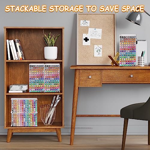 Loghot Marker Storage Organizer Marker Holder 120 Slots Marker Organizer for Desk with Removable Divider Art Marker Rack to Storage Markers Pens Colored Pencils Art Supply (White 120 holes)