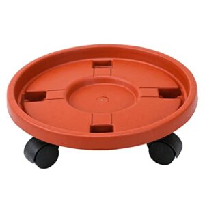 aijuzijie plant pallet caddy flower pot stand rolling tray round with universal wheels style4 flower pot tray