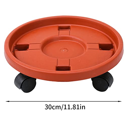 AIJUZIJIE Plant Pallet Caddy Flower Pot Stand Rolling Tray Round with Universal Wheels Style4 Flower Pot Tray